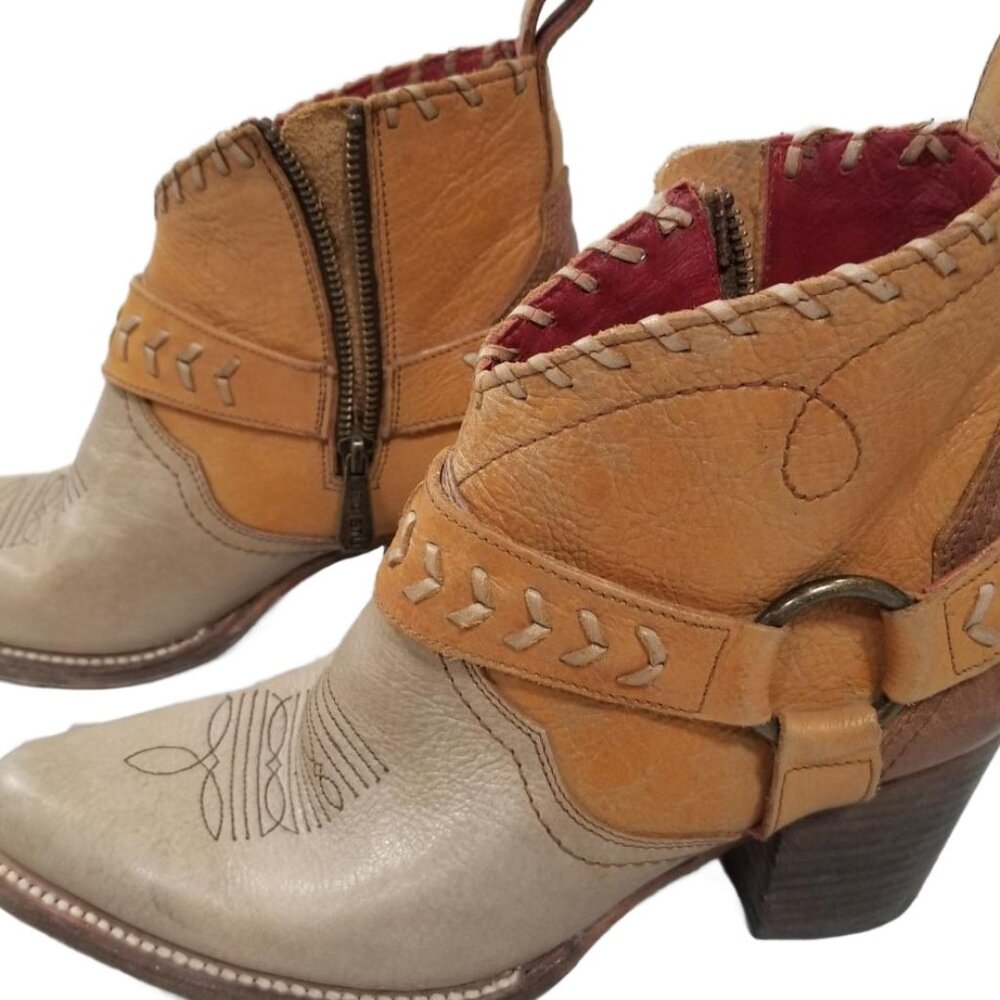 AwEsOmE! BED STU Tania Cafe Latte Lux Zip Leather Ankle boots Booties 9.5 - Picture 12 of 12